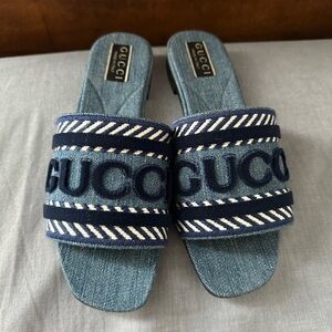 Gucci Jane Denim Slides